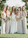 Charming Mismatched Sheath Bridesmaid Dresses, Long Backless Soft Satin Bridesmaid Dresses, KX1139