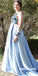 Charming Spaghetti Straps V-Neck Beaded A-Line Satin Backless Prom Dresses, KX1244