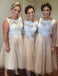 Pretty Iovry Lace Top Tulle Tea Length Affordable Bridesmaid Dresses for Wedding Party, WG166