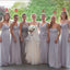 Chiffon Mismatched Different Styles Floor Length Cheap Wedding Guest Bridesmaid Dresses, WG172