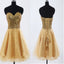 Gold Sequin sweetheart sparkly Rehearsal sweet 16 casual homecoming prom gowns dress,BD00188