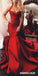 Gorgeous Mermaid Satin Sleeveless Pleated Prom Dresses, FC2279