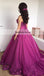 Sweet Heart Tulle A-Line Prom Dress, Applique Backless Floor-Length Prom Dress, KX229