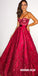 Lace Sweetheart A-line Backless Satin Prom Dresses, FC2347