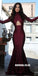 Most Popular High Neck Long Sleeve Mermaid Open-Back Prom Dresses, FC261