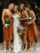 Inexpensive V-neck Sleeveless Tea-Length Bridesmaid Dress, FC2704