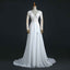 Long Wedding Dress, Lace Wedding Dress, Chiffon Wedding Dress, Side Split Bridal Dress, Long Sleeve Wedding Dress, Custom Made Wedding Dress, LB0271
