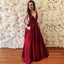 Charming Satin A-Line Prom Dresses, Beaded Backless Floor-Length Prom Dresses Online, KX273