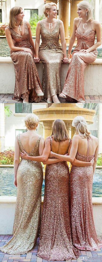 Mismatched Sequin Sexy Popular Cheap Long Wedding Party Bridesmaid Dresses, WG306