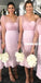 Pink Mermaid One Shoulder Sweetheart Tulle Bridesmaid Dress, FC3895