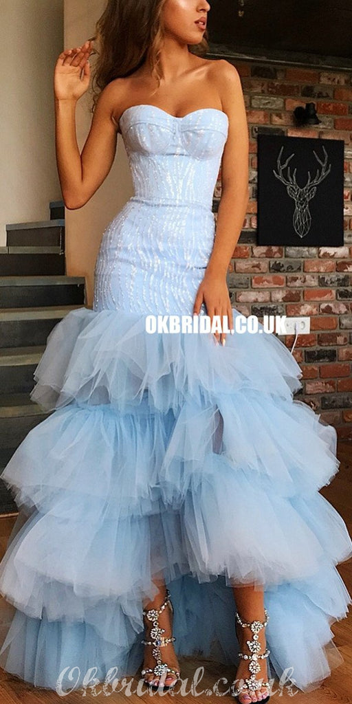 Sweetheat High-low Sexy Mermaid Backless Tulle Prom Dresses, FC4131