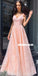 Elegant A-line Lace Backless Long Floor-Length Prom Dresses, FC4352