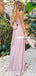 Gorgeous A-line Chiffon Spaghetti Straps Backless Bridesmaid Dress, FC4858