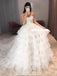 Honest Sweetheart A-line Tulle Backless Lace Top Wedding Dresses, FC4877