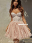 Stunning A-line Sweetheart Lace Backless Organza Homecoming Dress, FC5017