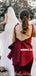 Mermaid V-neck Soft Satin Sleeveless Tea-length Backless Bridesmaid Dress, FC5055