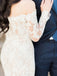 Charming Wedding Dress, Lace Wedding Dress, Off-Shoulder Bridal Dress, Long Sleeve Wedding Dress, Elegant Wedding Dress, Floor-Length Wedding Dress, Mermaid Wedding Dress, LB0513