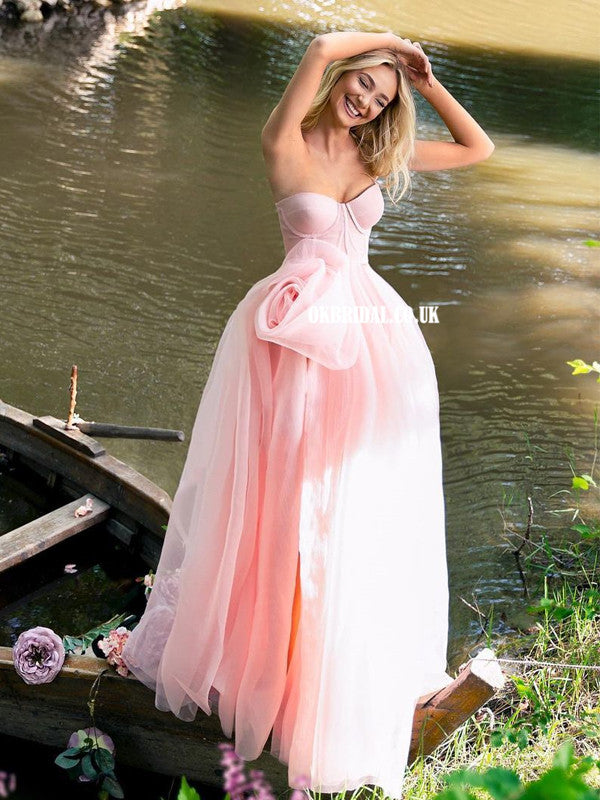 Charming Sweetheart Tulle A-line Backless Prom Dress , FC5323