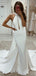 Elagnat Mermaid Halter Sleeveless Open-Back Long Wedding Dresses, FC5814