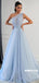 Charming Tulle One-shoulder A-line Appliques Prom Dresses, FC6321