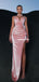 Gorgeous Spaghetti Straps Velvet Mermaid V-neck Prom Dresses, FC6512