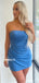 Gorgeous Mermaid Backless Pleated Straight Neck Homecoming Dress, FC7005