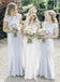 Cap Sleeve Sheath Jersey Backless Lace Bridesmaid Dress, FC701