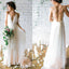 Simple Backless Beach Wedding Dresses,  Chiffon Long Custom Wedding Gowns, Affordable Bridal Dresses, 17098