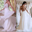 Sexy Backless Long Sheath Beach Lace Wedding Dresses, Beach Chiffon Bridal Gown, WD0091
