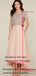 Mismatched High-Low Satin Backless A-Line Different Styles Applique Bridesmaid Dress, FC1414