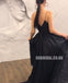 Spaghetti Straps A-line Black Lace Sparkly Long Prom Dresses, FC2315