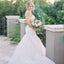 Charming Tulle Mermaid Backless Lace Sleeveless Long Wedding Dresses, FC1463