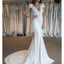 Sexy Mermaid Lace Short Sleeve Backless Wedding Dresses, FC1842