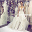 Unique Lace A-Line Wedding Dress, Backless Tulle V-Neck Charming Wedding Dress, KX9