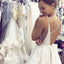 Unique Lace A-Line Wedding Dress, Backless Tulle V-Neck Charming Wedding Dress, KX9