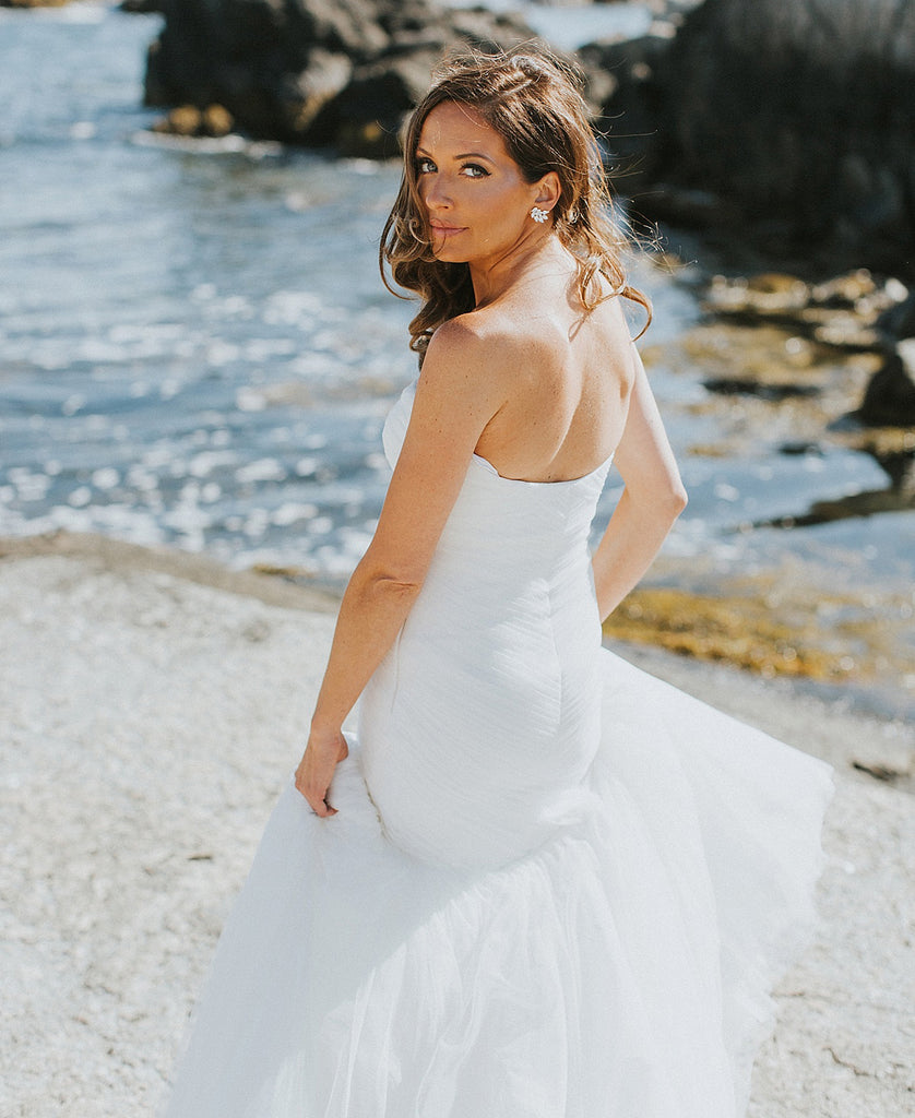 Long Simple Design Mermaid Wedding Dress, Tulle Sweet Heart Backless Wedding Dress, KX1134