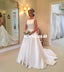 Charming Satin Simple Design A-Line Backless Gorgeous Wedding Dresses, KX1345